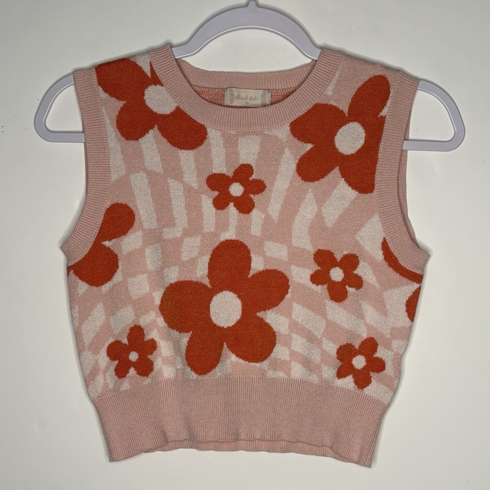 Altar's State Floral Sweater Vest Medium Retro Y2K Revival Dopamine Dressing